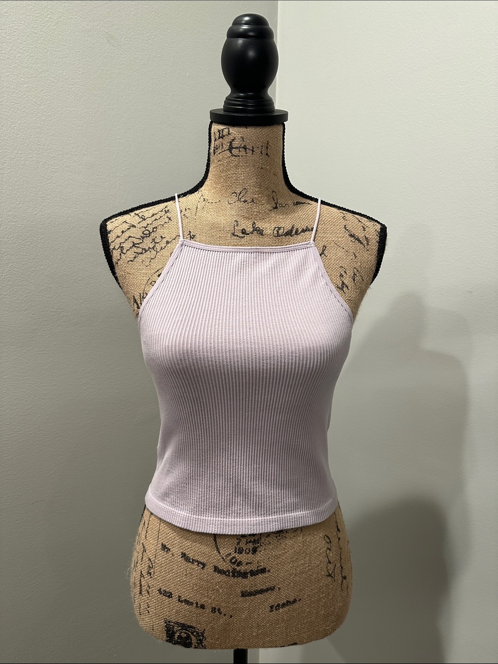 Aeropostale Light Lavender Ribbed Halter-Style Tank